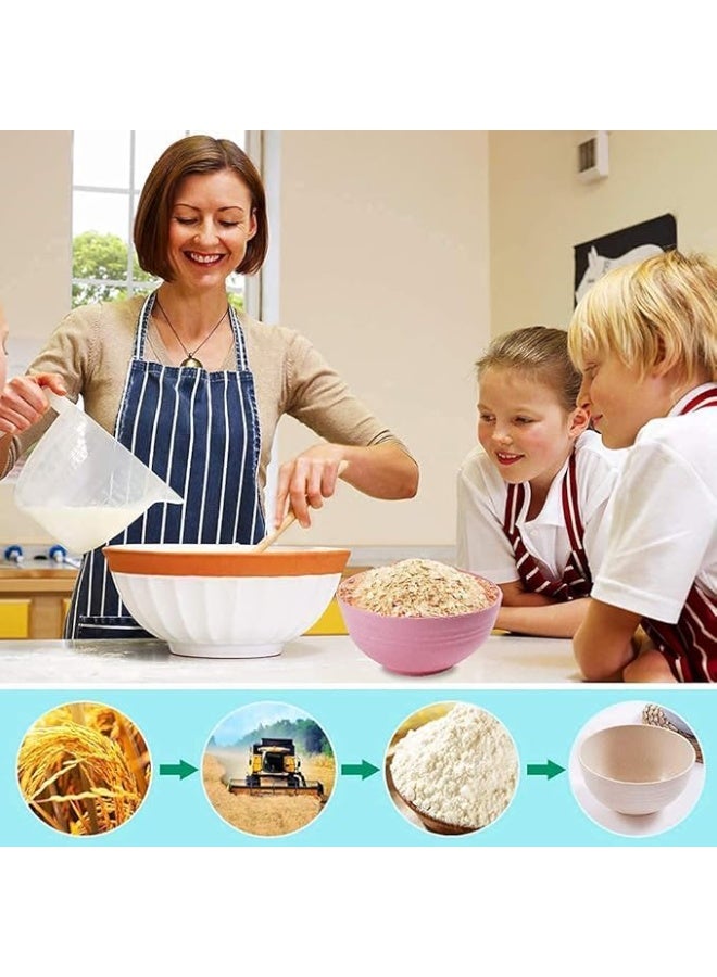 MunKan Unbreakable Cereal Bowls - 24 oz Reusable Wheat Straw Bowl Set of 4 - Dishwasher & Microwave Safe - Perfect for Cereal, Soup and Rice - BPA Free, Healthy & Eco-Friendly (4 Color) - Image 2